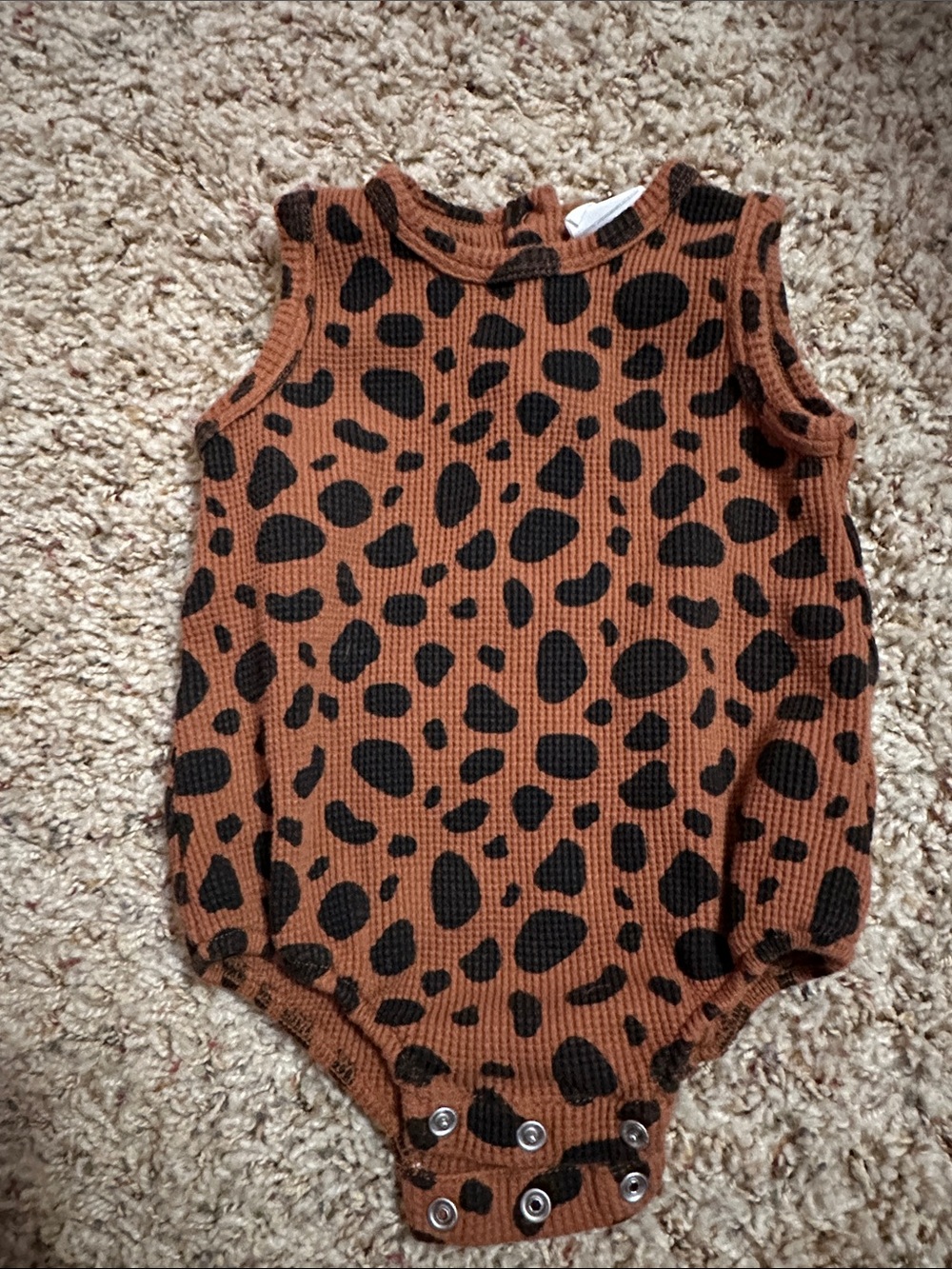 Spearmint Love Infant Sleeveless Brown Leopard Print One-Piece size 6-12 mos.